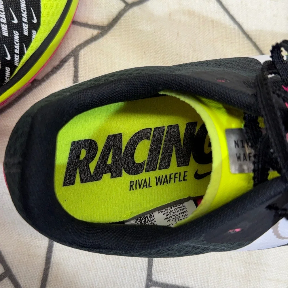 Nike Zoom Rival Waffle 6 11.5 Volt Pink Black Cross Country Racing DX7998-700
